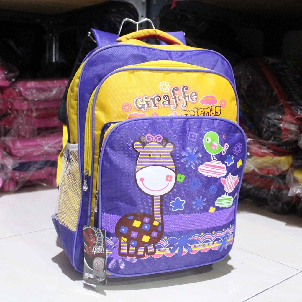 Obral Diskon Tas Gendong Cewe TK SD Ransel Anak Perempuan Motif Kartun Giraffe Lucu Bagus Murah Awet