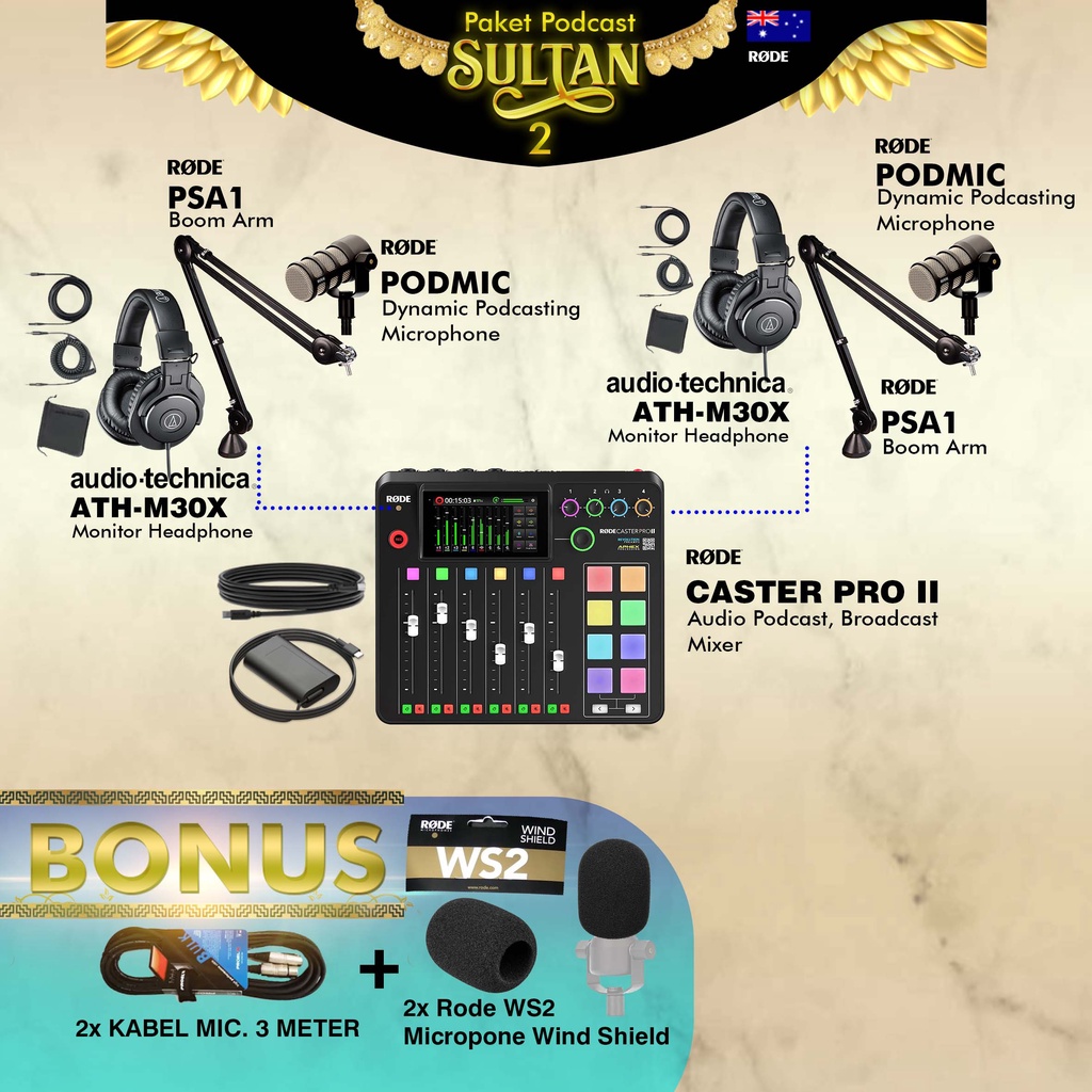 Jual Paket Podcast Sultan Orang Rodecaster Pro Mixer Rode Podmic Mic Shopee Indonesia