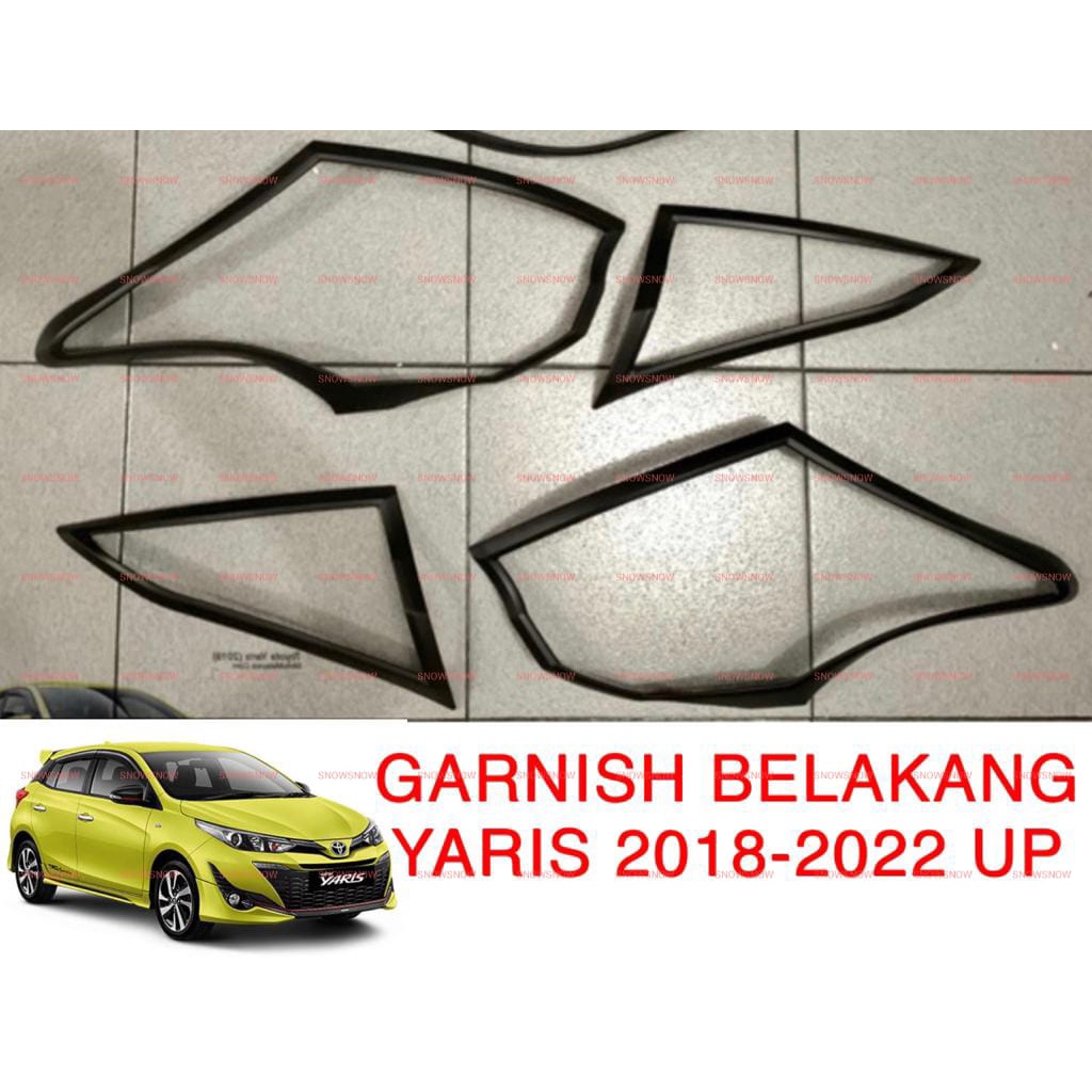 Garnish Lampu Belakang Yaris 2018 2020 2022 2023 UP Hitam Doff