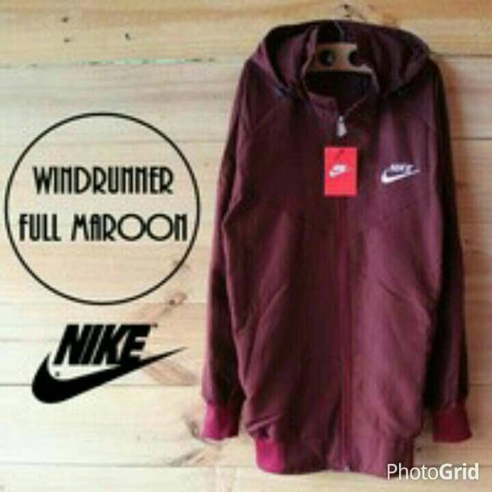 jaket nike windrunner parasut maroon marun