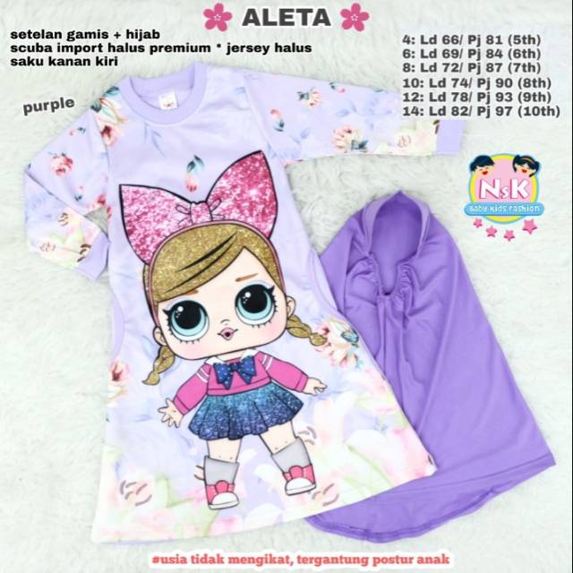 Gamis scuba anak aleta