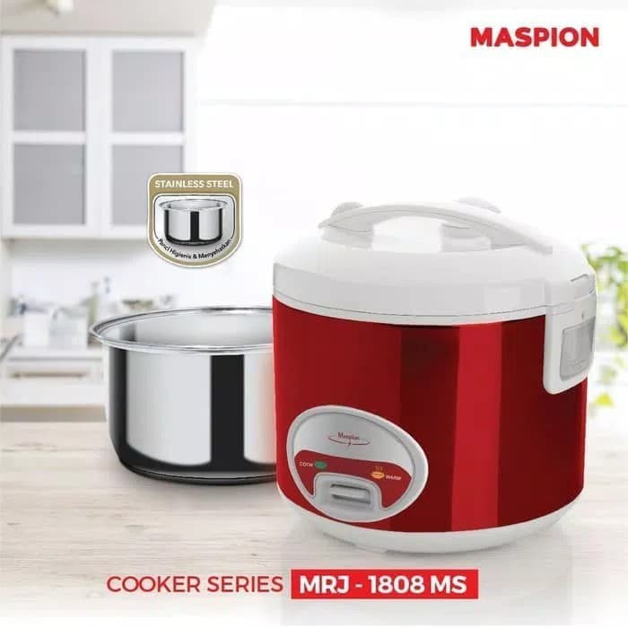 MASPION Magic Com / Rice Cooker 1,8 Liter 3in1 Stainless MRJ 1808 MS - Garansi Resmi 1 Tahun