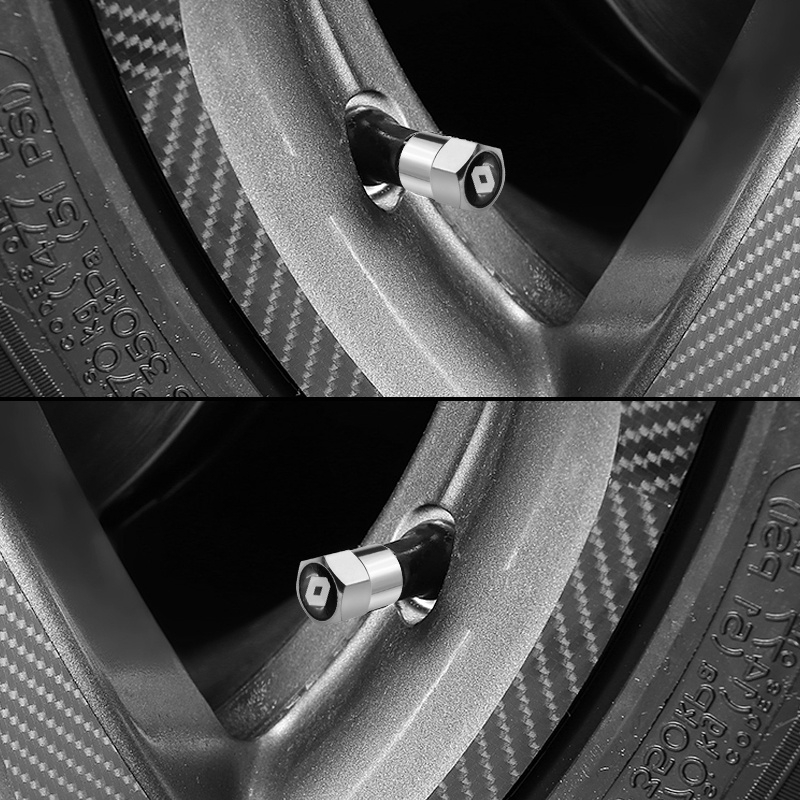 4pcs Tutup Pentil Ban Mobil Bahan Aluminum Untuk Renault KWID Duster Master Sandero Logan Kangoo Clio
