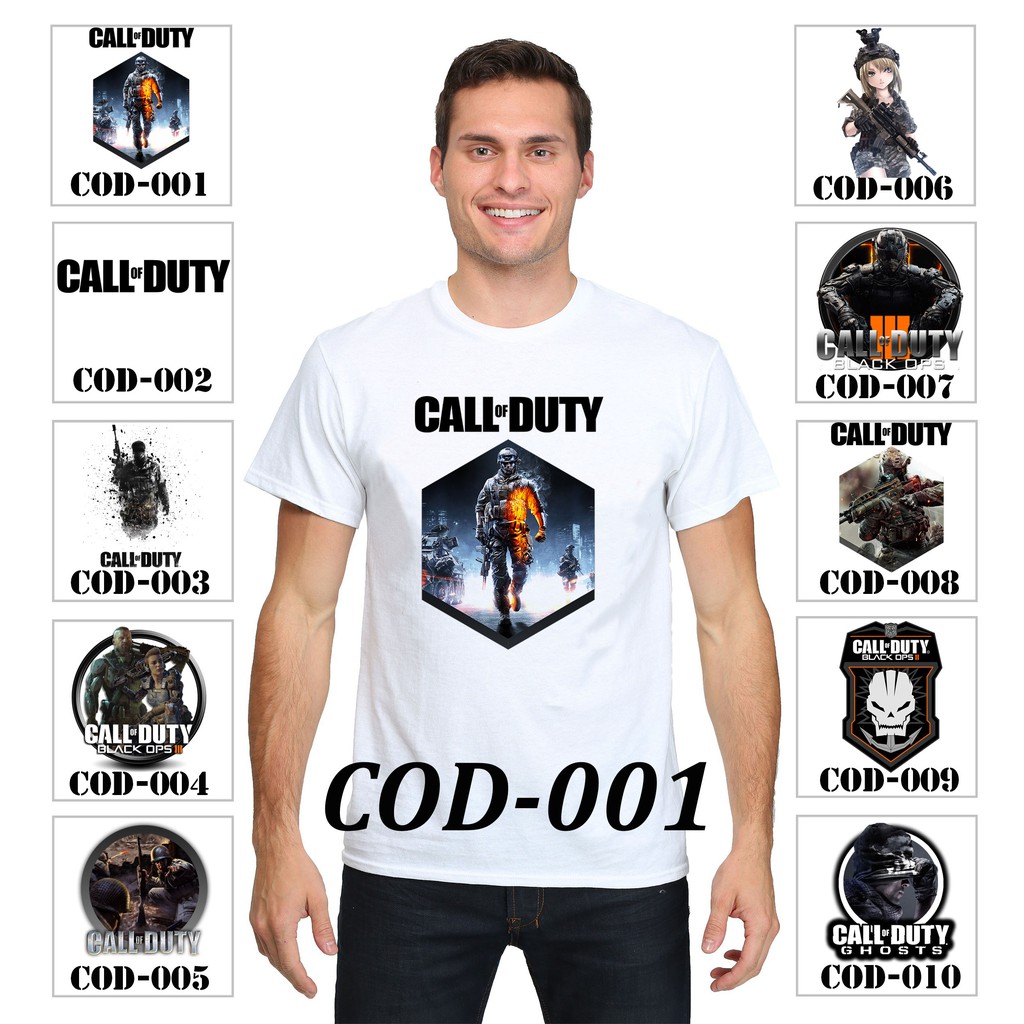 FREE Custom Nama Kaos Game Call of Duty / COD Cotton Combed 30s