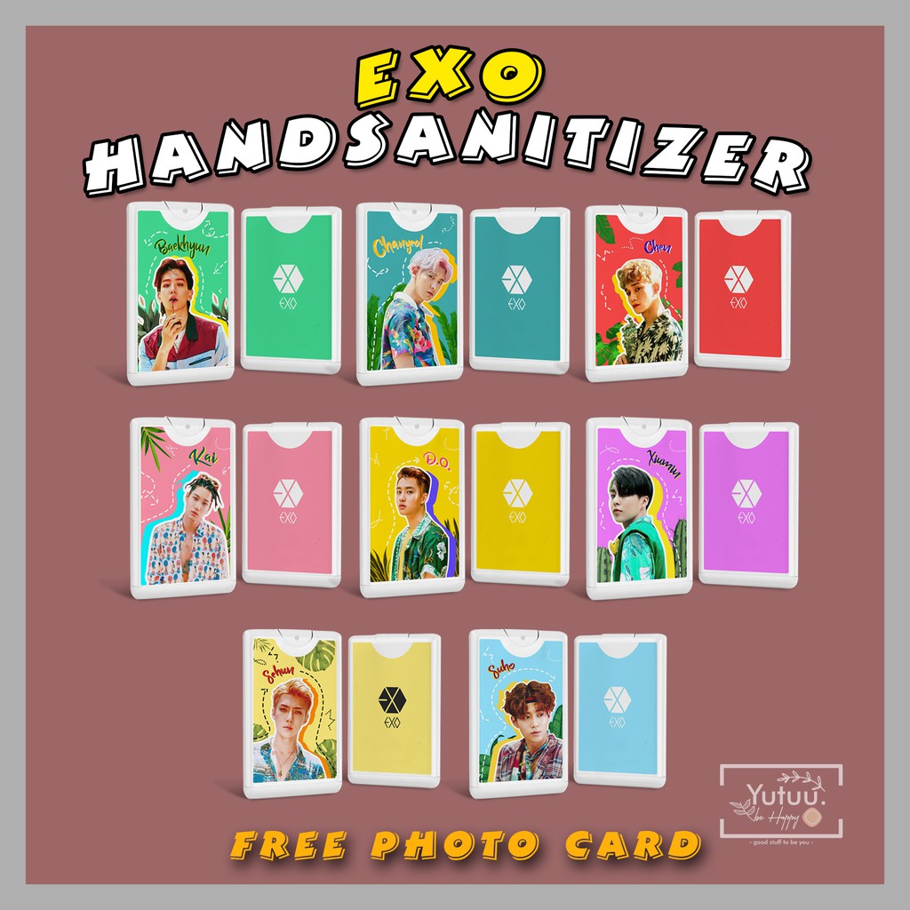 EXO HANDSANITIZER SPRAY POCKET ( FREE PHOTO CARD EXO) fanmade