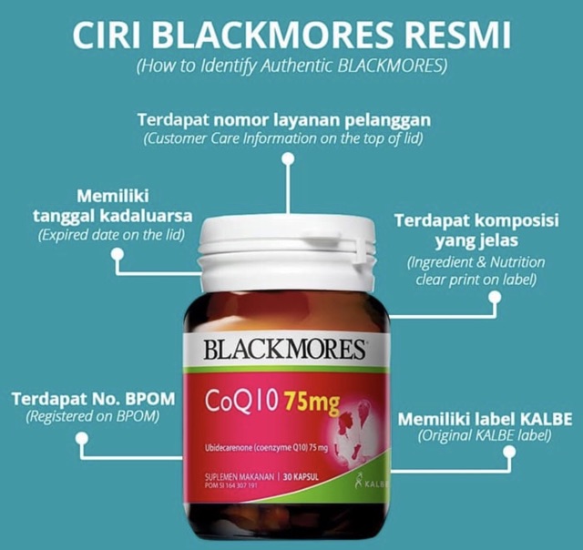 Blackmores Coq10 75 mg isi 30 tablet ( memelihara kesehatan jantung anda )