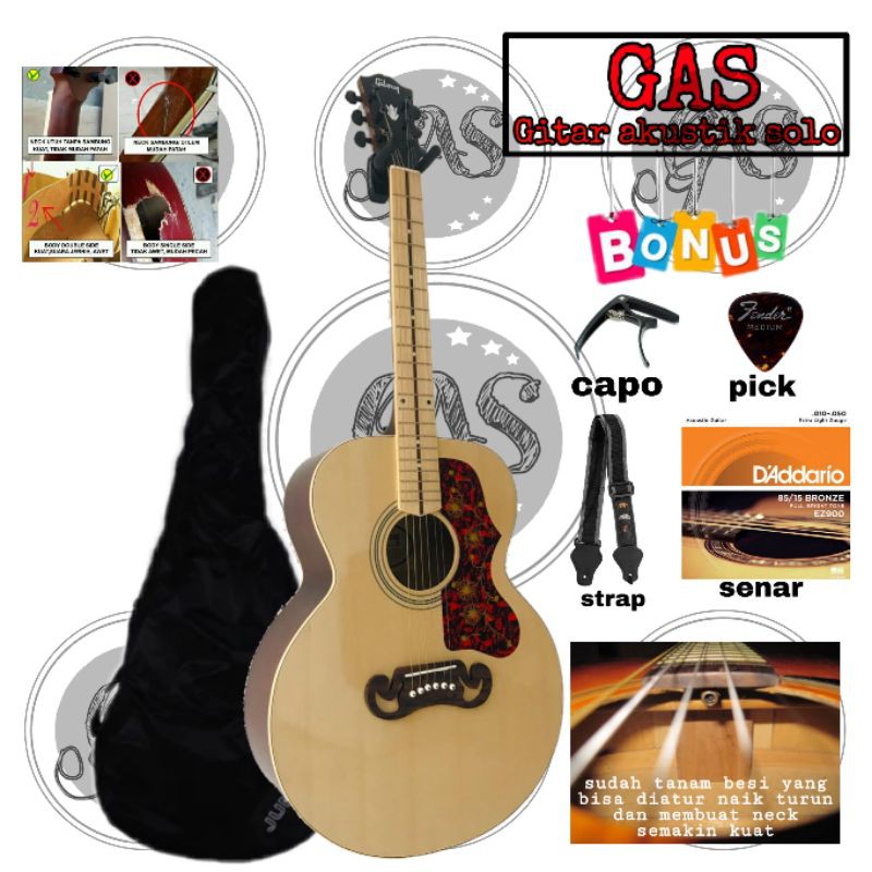 Gitar akustik Gibson Akustik Elektrik custom neck langsung