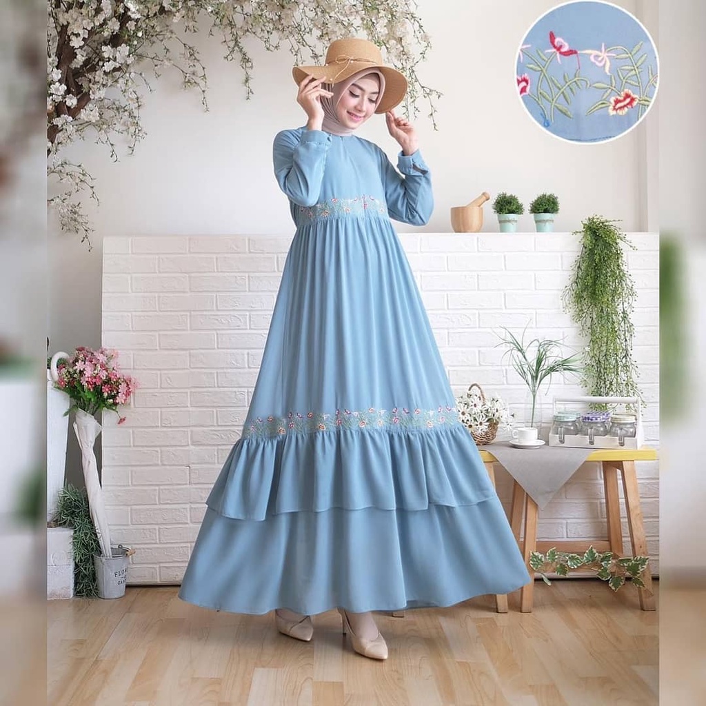 MAURIN MAXY Gaun Pesta Mewah Elegan Terbaru 2021 Bahan Katun Rayon Gaun Wanita Dewasa Terbaru 2021 G