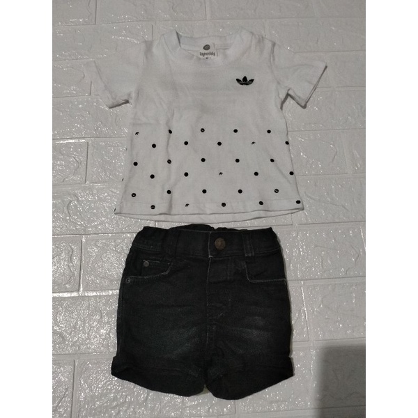 Preloved Like New Set H&M Baby 2in1 Preloved Celana Jeans Washed HnM Baby Preloved Kaos Adidas Baby 