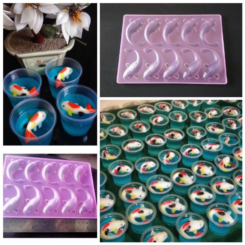 CETAKAN IKAN KOI / IKAN JELLY / PUDING BUNGA MAWAR