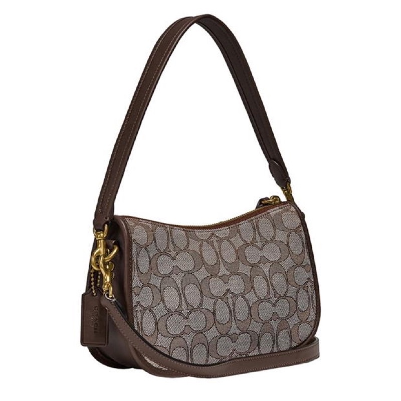 Coach Top Handle Swinger Bag in Brown Signature Canvas (C0721)