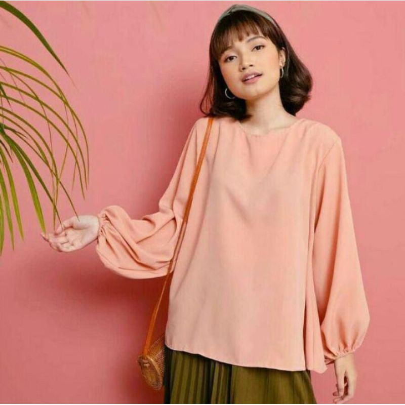 Aishe Daily Blouse Atasan Wanita Lengan Balon Korean Style