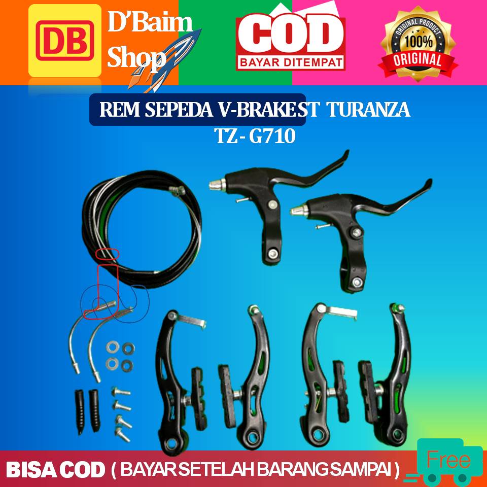 REM V-BRAKE SET SEPEDA BMX / MTB / LIPAT - REM SEPEDA Rem Sepeda Satu Set Turanza Jenis V-brakez