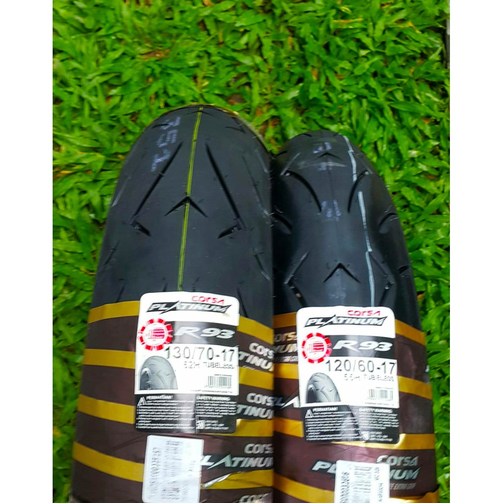 PAKET Ban Luar CORSA 120/60,130/70 Ring 17 R93 Platinum