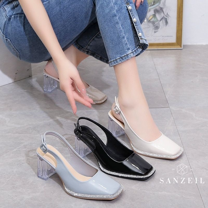 [COD] 712 Sanzeil Miror Heels Sepatu Wanita Import