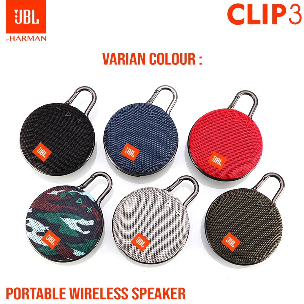 Speaker Bluetooth JBL CLIP 3 Ultra Wireless Portable JBL Clip3 IPX7