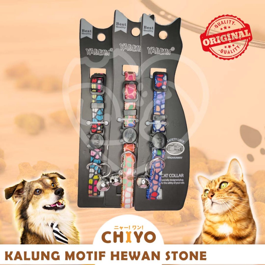 Kalung Hewan Motif Stone - Kalung Kucing atau Anjing