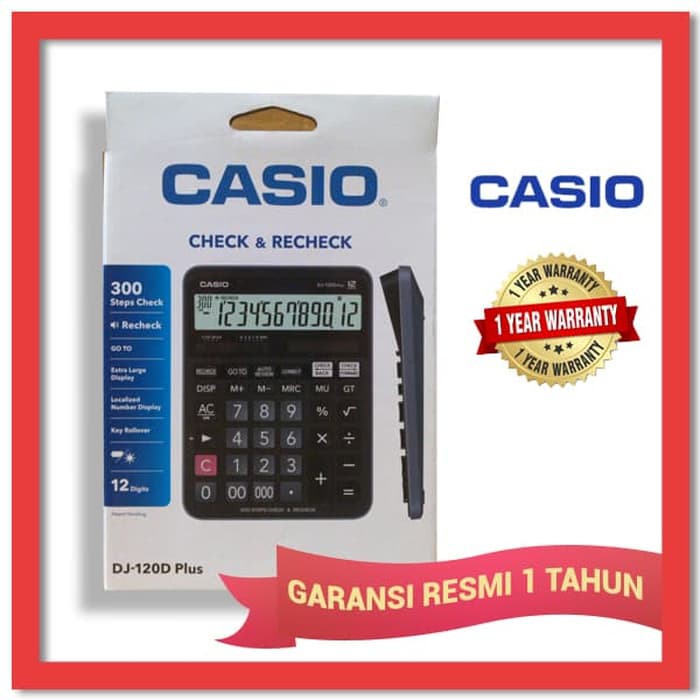 KALKULATOR CASIO DJ - 120 D Plus Kalkulator Original GARANSI RESMI