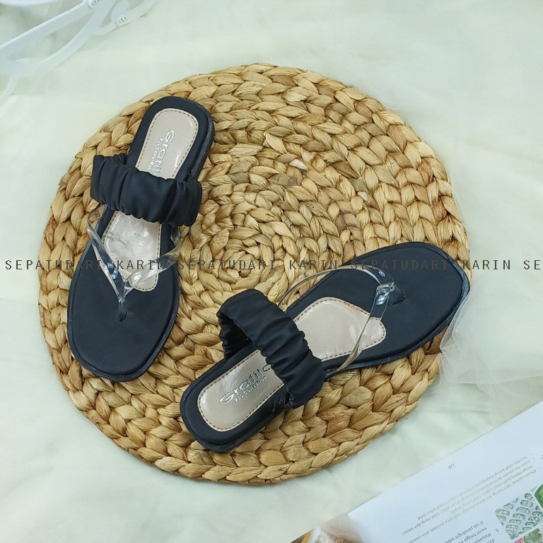 Sepatudari Karin Real PIc Sandal flat wanita Model Jepit KR SDF0044