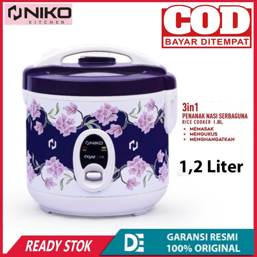 Rice Cooker 1,2 Liter NIKO OISHI BATIK Memasak Menghangatkan Mengukus