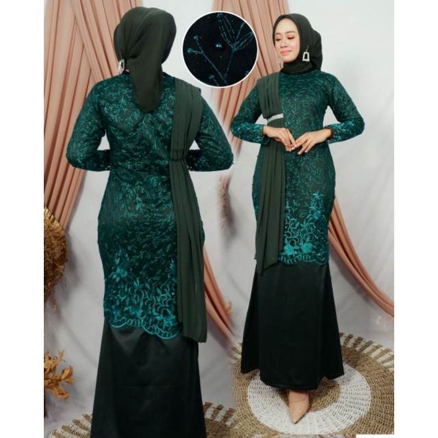 GAMIS SELENDANG SLIM/GAMIS TULLE MODEL DUYUNG/OUTFIT KONDANGAN KECE/TULLE DUYUNG