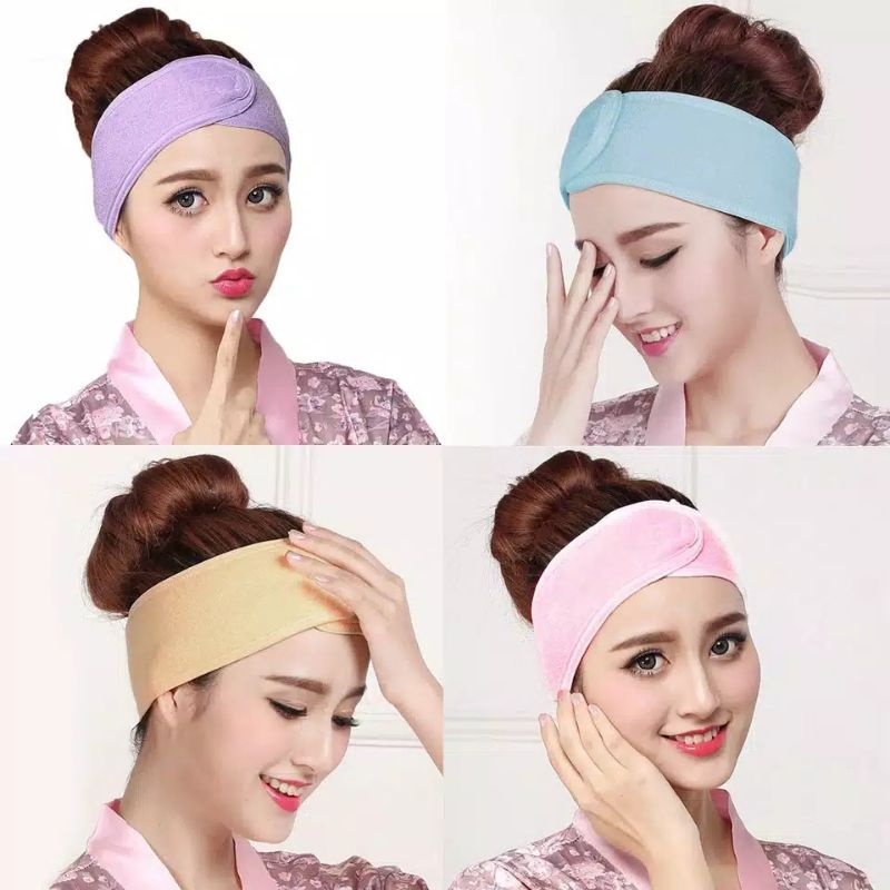 Bandana Facial Wash Headband Bando Mandi Kualitas Impor Murah