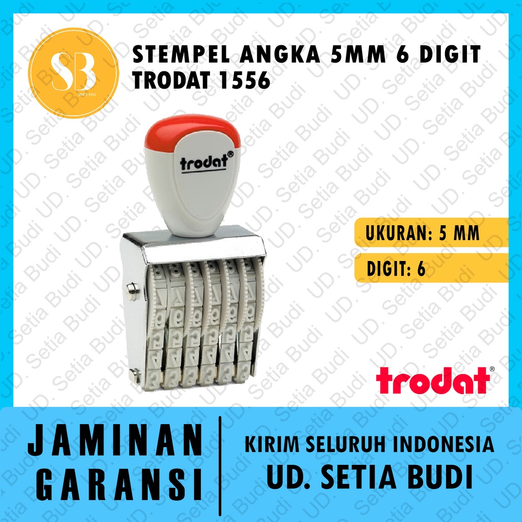 Stempel Angka 5mm 6 Digit Trodat 1556