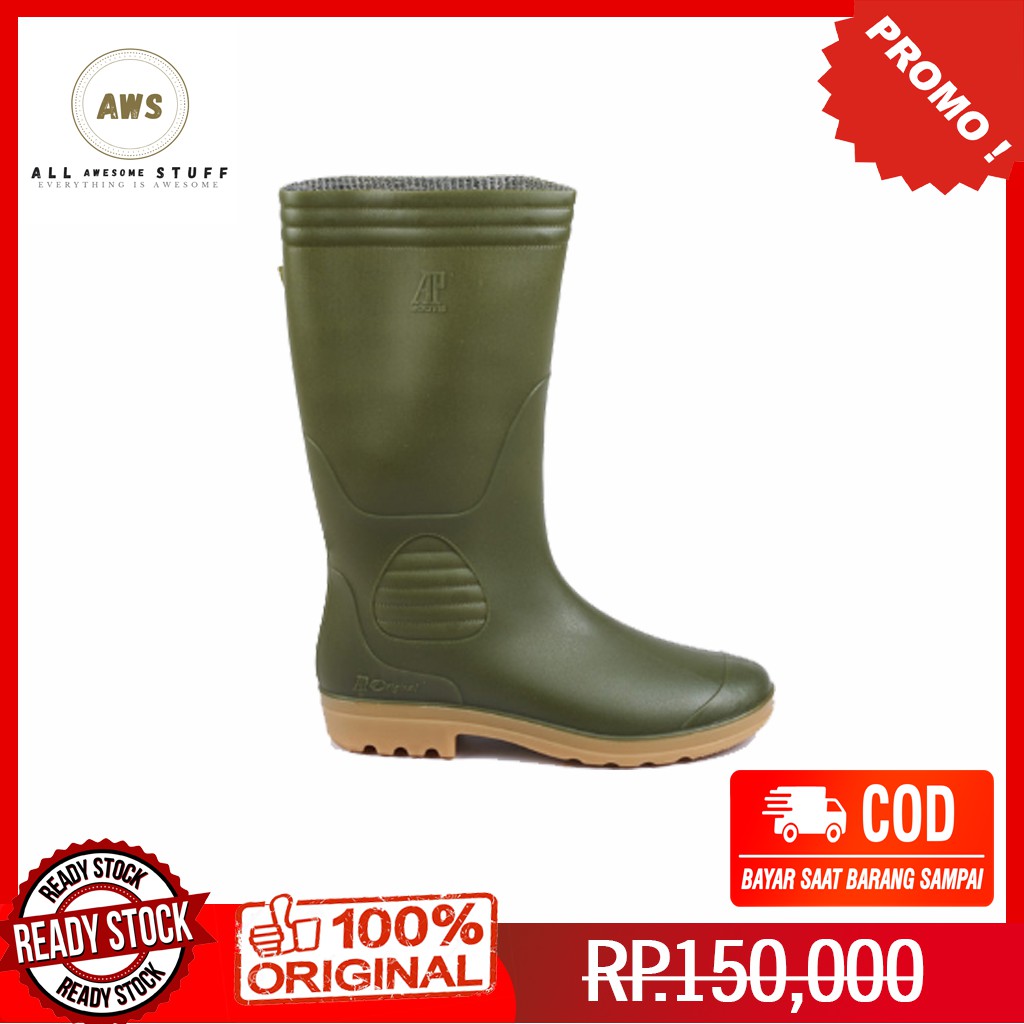 BISA COD - AP Boots 9506 Hijau Size 38-43 Original Sepatu Boots Pria Sepatu AP Boots Bahan Karet AP