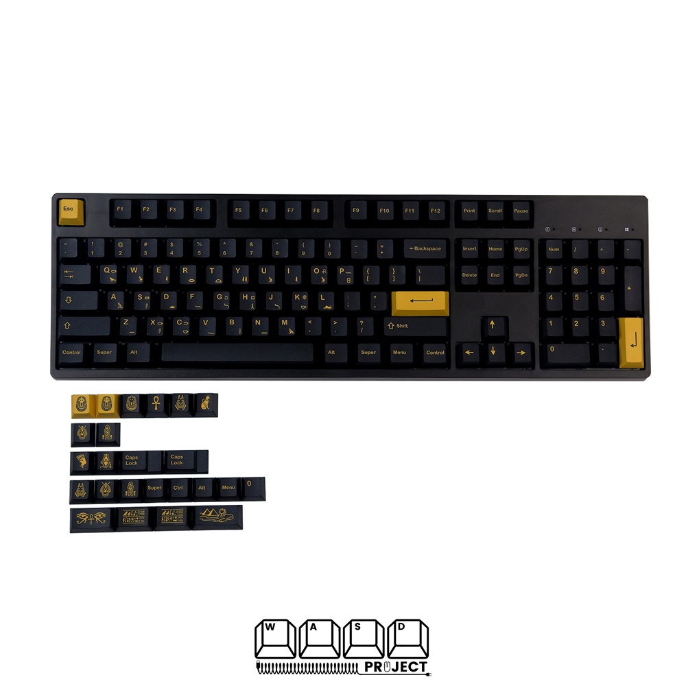 GMK-like Egyptian Pharaoh Keycaps Set | PBT Dye Sub | Cherry Profile | 128 Keys