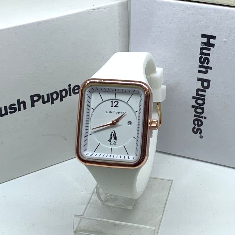 Jam Tangan Wanita Hush Puppies fashion strap Rubber warna Tanggal Aktif