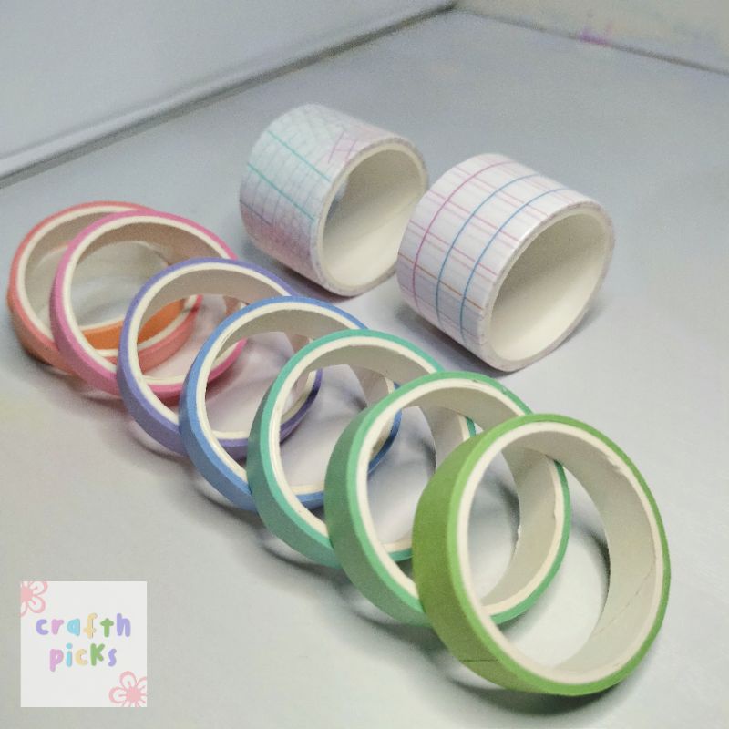 

1 Pcs Washi Tapes Polos untuk Dekorasi Journal | Washi Tape Pastel & Aesthetic