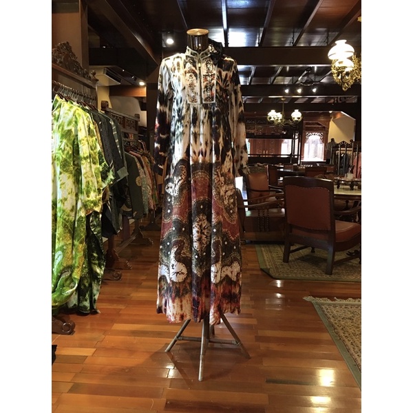Rhena Maxi Gamis Abaya  Dress Batik Abstrak By Dian Pelangi ( ORIGINAL ) Limited Edition 