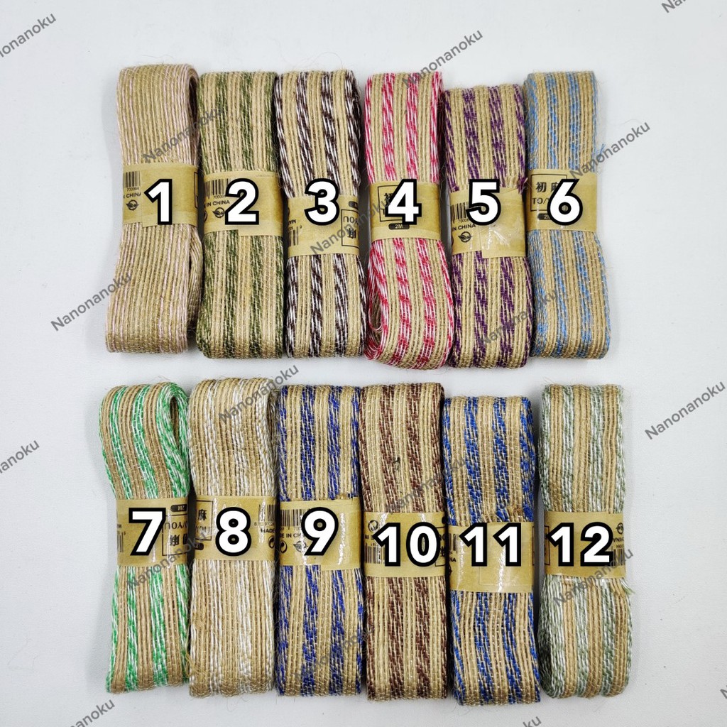 Pita Goni Liris Kombinasi Warna | Pita Hampers Rustic Souvenir Dekor Parsel