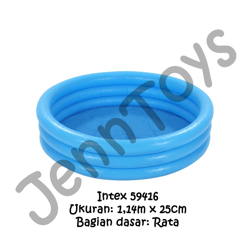 JennToys - Kolam Renang Anak Mandi Bola Rubber Pool Crystal Blue 114 x 25 Cm - INTEX 59416