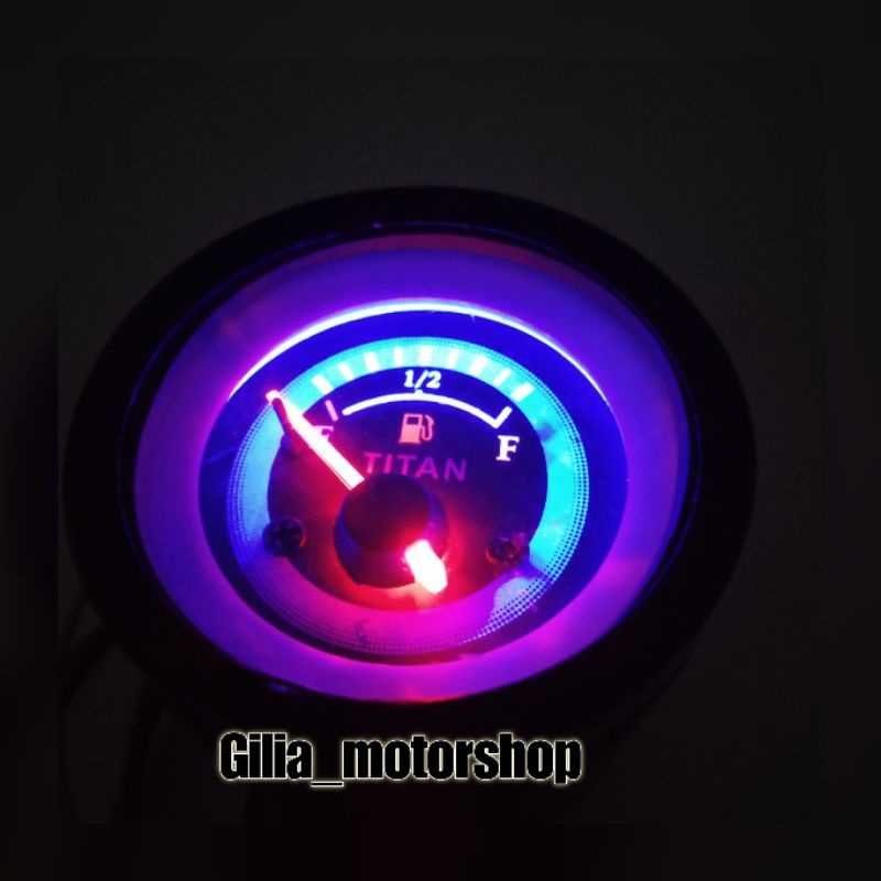 Speedometer Fuel Meter jarum LED Biru Analog LED Waterproof Amper Bensin Jarum LED Universal