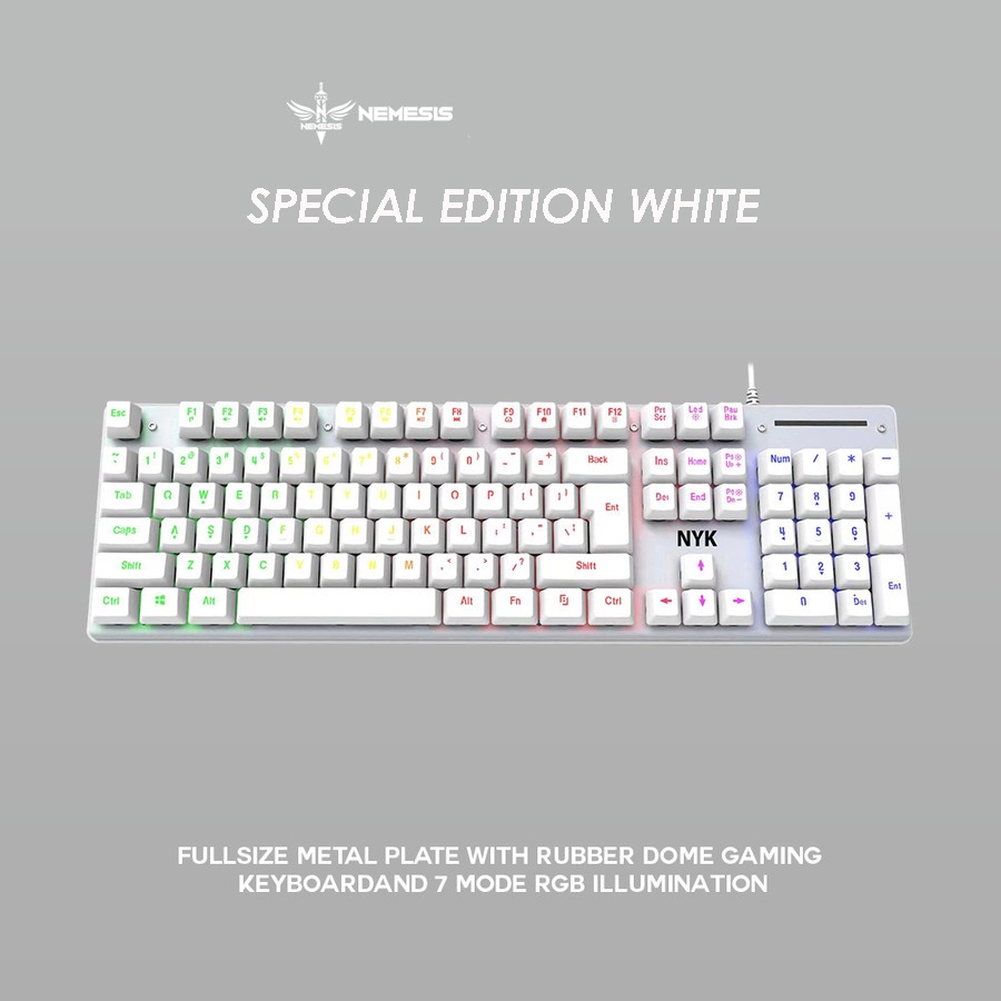 Keyboard Gaming NYK KR-301 Underglow RGB Metal Plate