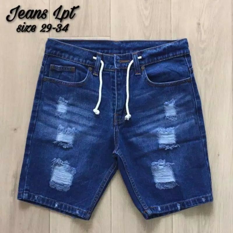 [Bisa COD]Celana Jeans Pendek Sobek Pria Wisker Jeans Pendek Ripped Robek Pria Premium Distro NEW