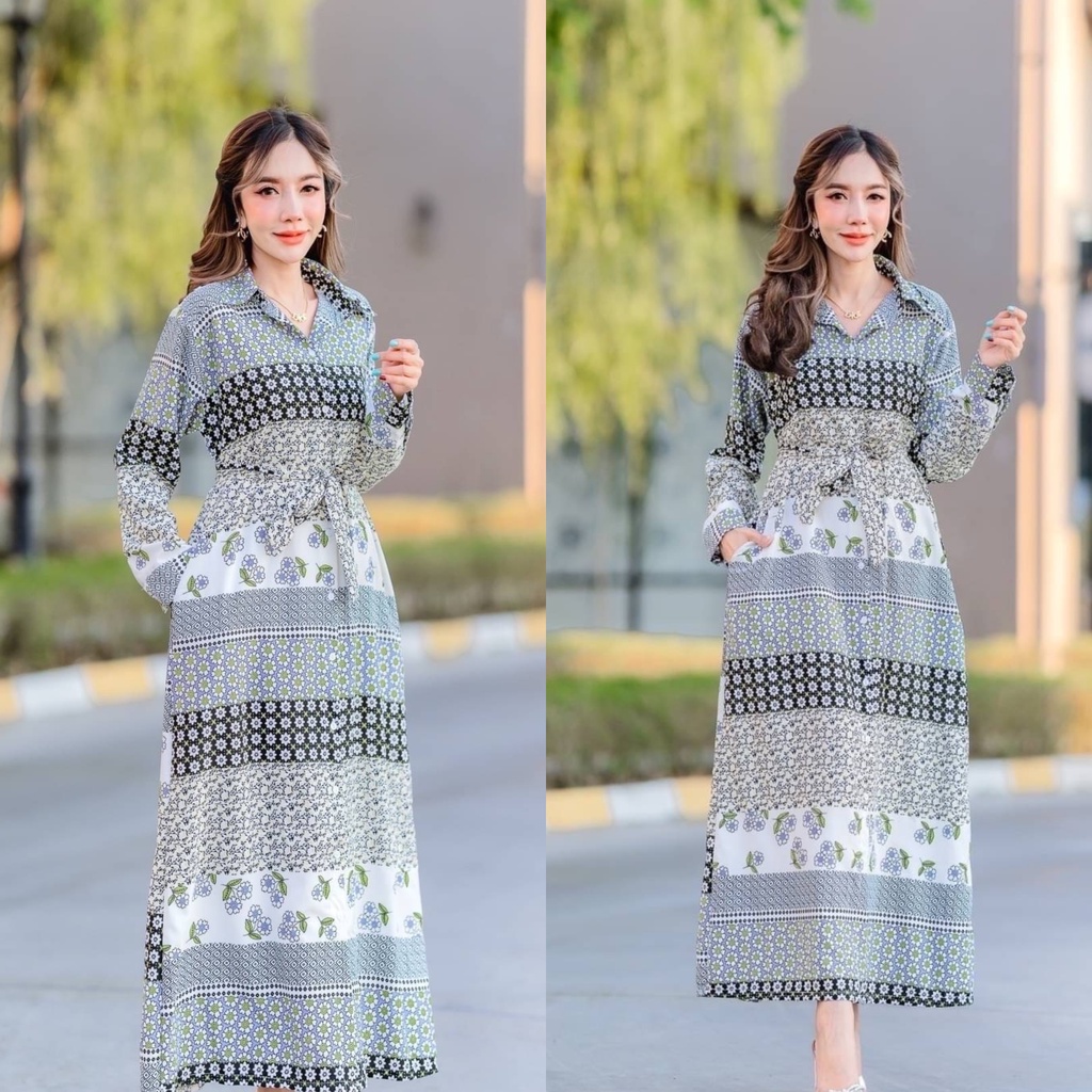 Long Dress Batikk Fashion Wanita Import Bangkok 04