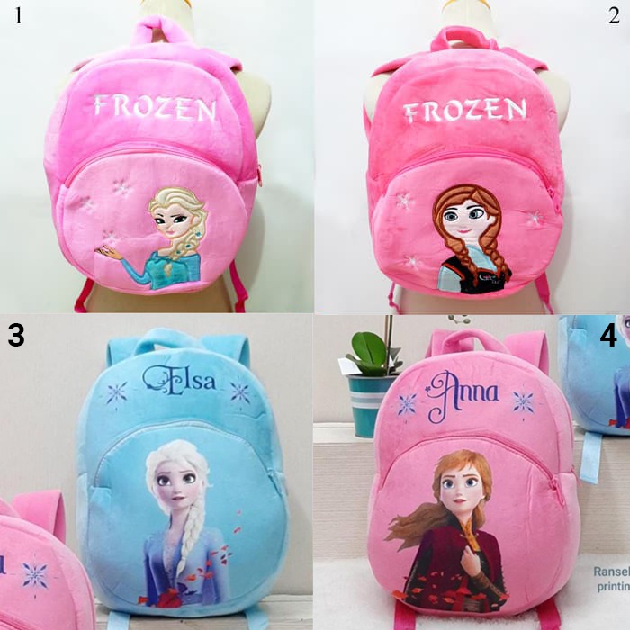 Tas Ransel boneka elsa anna frozen tas sekolah anak paud baby kids souvenir kado backpack