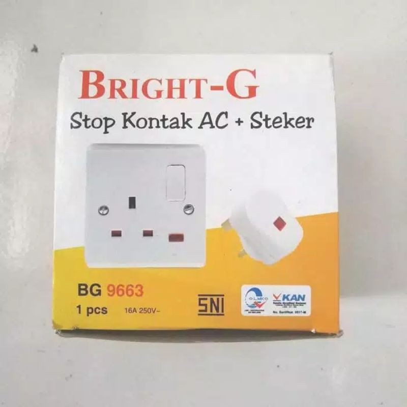 STOP KONTAK AC + STEKER BRIGHT-G / AC SET BRIGHT-G - BG 9663