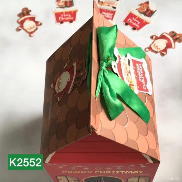 

K2552 isi 10 Kotak Natal (muat 2 Toples) Dus Model Rumah Christmas Box K25 best seller