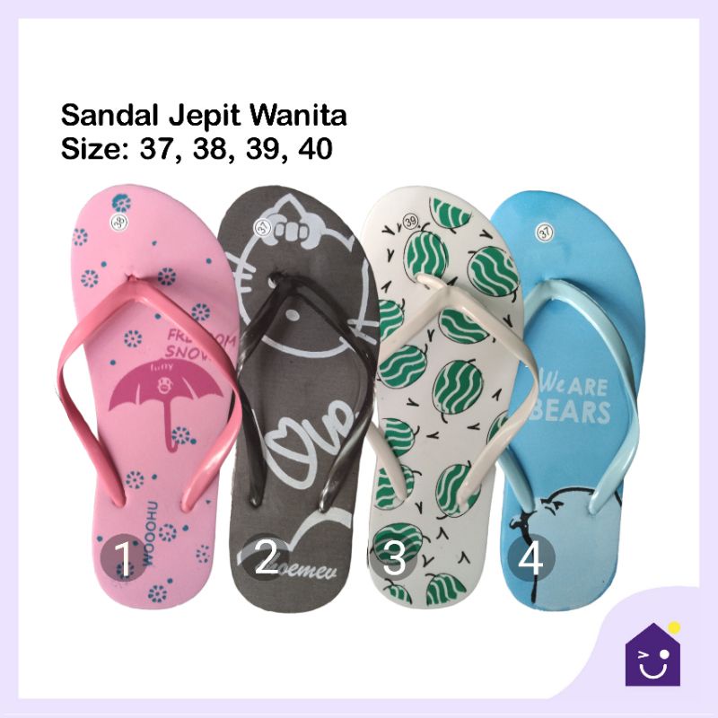 SANDAL JEPIT CEWEK BAHAN SPON, SANDAL JEPIT MOTIF, SANDAL JEPIT UNTUK SANTAI, SANDAL JEPIT PEREMPUAN