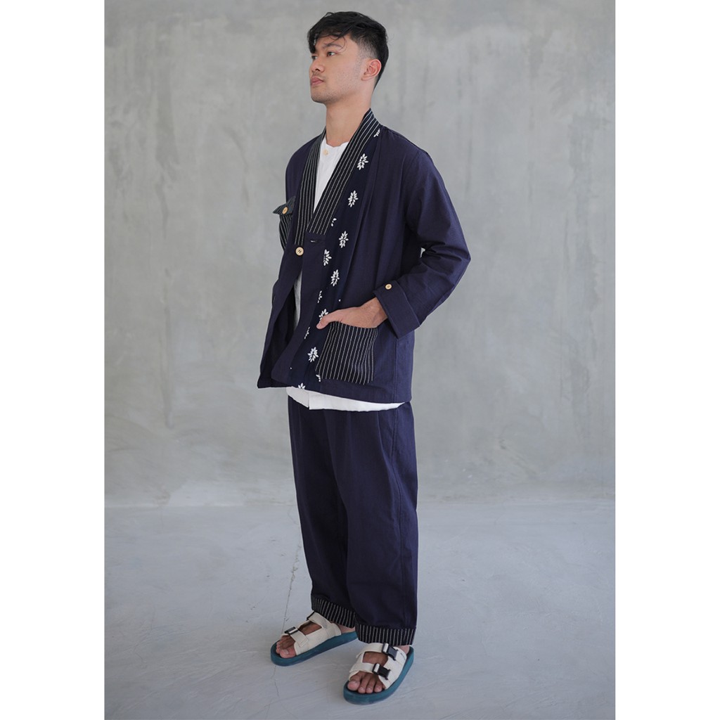 SHIROSHIMA Nandika Outer Jaket Blue Batik