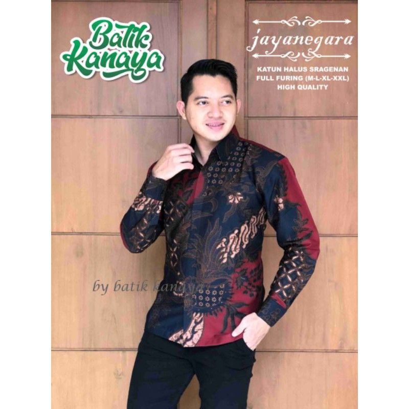 JAYANEGARA batik pria lengan panjang Non Furing Bahan Katun Sragenan by Kanaya