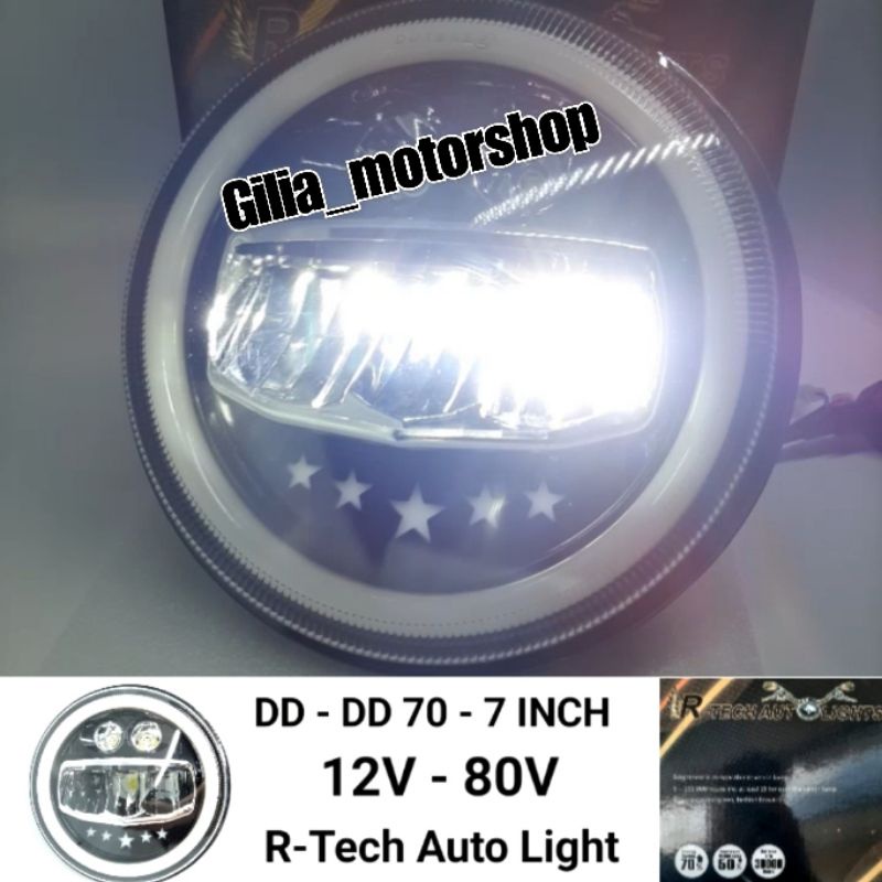 LAMPU DAYMAKER 7 INCH R-TECH AUTOLIGHT ORIGINAL NEW SERIES THAILAND DD70 IMPORT UNTUK MOTOR MOBIL