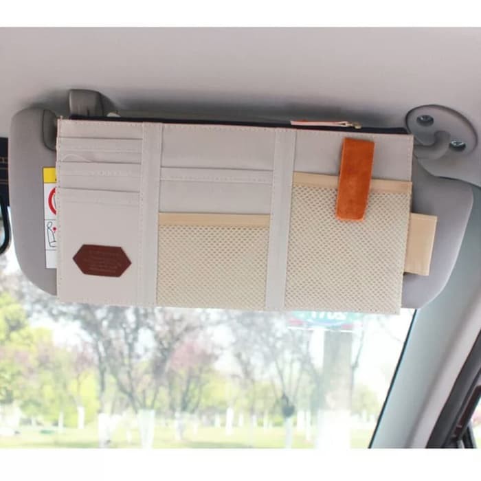 Sun Visor Organizer Mobil Tempat Kartu Atm Sim E Tol Uang Hp Serbaguna