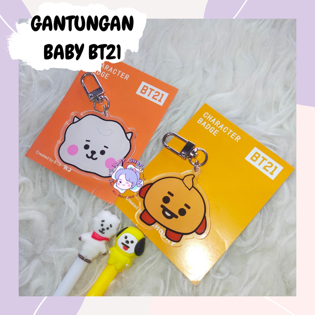 Gantungan Kunci Ganci Keychain BT21 2 bandul dan BABY