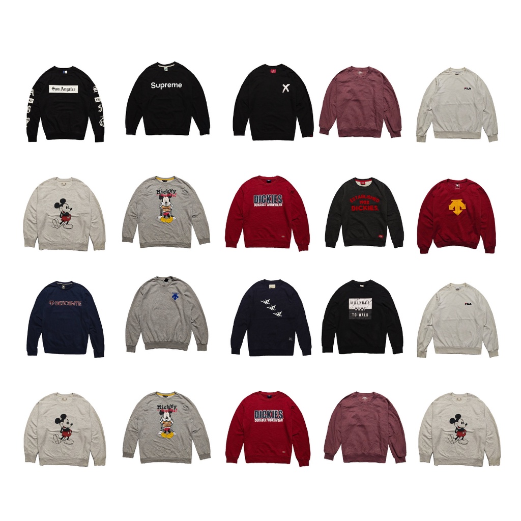 Crewneck Sweater Adidas/Converse/Descente/Disney/Dickies/Pancoat/FILA/THISISNEVERTHAT/Polham/Uniqlo/