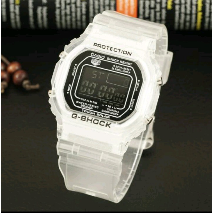 Wow JAM TANGAN PRIA G SHOCK CASIO DW 5600 TRANSPARAN Kekinian