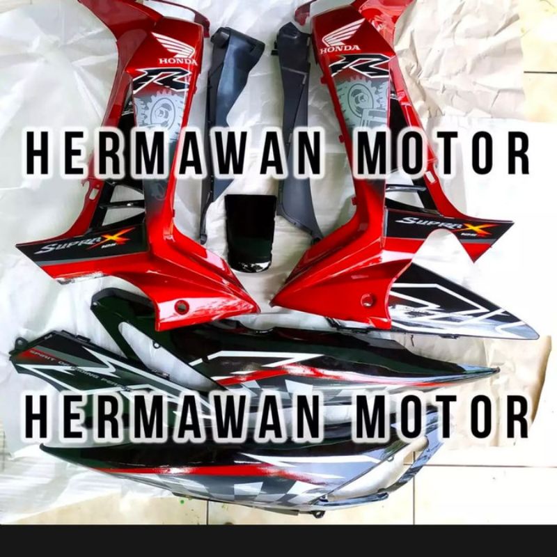 Cover Body Belakang Plus Sayap Depan Kanan Kiri SUPRA X 125 BATMAN / SUPRA X 125 2008-2012 warna mer
